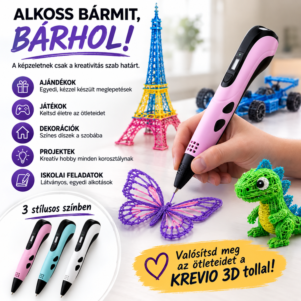 KREVIO 3D toll – Alkoss valami igazán sajátot!